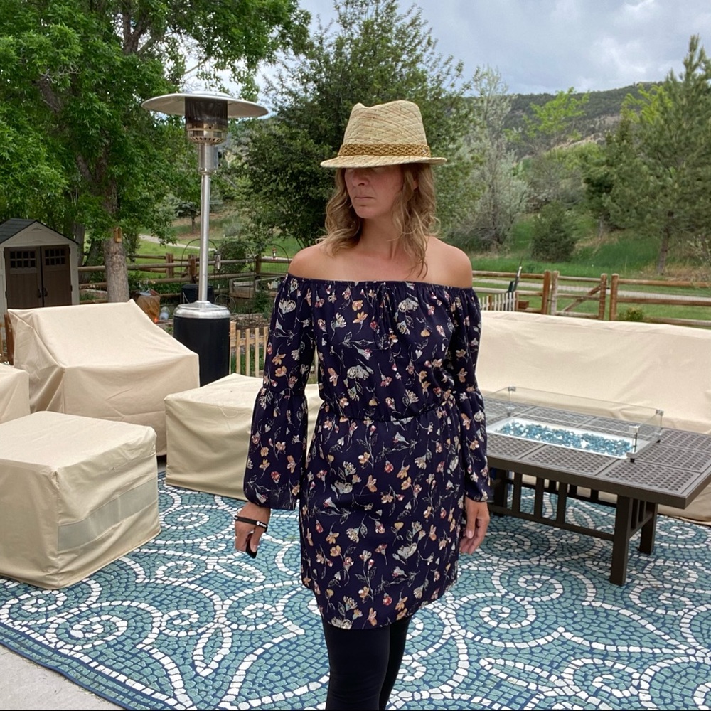 Peppermint Off Shoulder or Scoop Neck Floral Dress B5